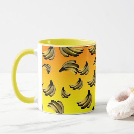 Goldgelbe Bananen, Tasse (Mit Donut)