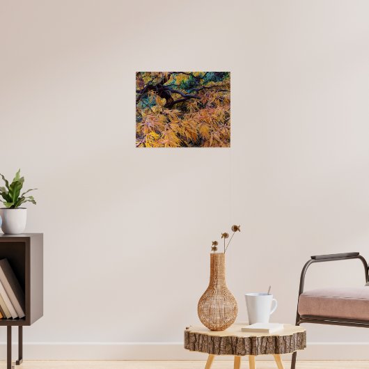 Goldgelbe Blätter des Fächerahorns Poster (Wohnzimmer 3)