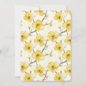 Goldgelbe Blumen Hochzeit Einladung (Rückseite)