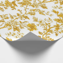 Goldgelbe Chinoiserie-Blumen-Zweig-Garten-P