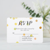 Goldgelbe Confetti Dots UAWG RSVP Karte (Stehend Vorderseite)