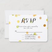 Goldgelbe Confetti Dots UAWG RSVP Karte (Vorderseite)
