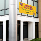 Goldgelbe Ferienbibelschule Kirche Banner (Äußeres Gebäude)