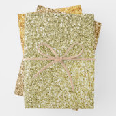 Goldgelbe Glitzy Glitzer Sparkone Geschenkpapier Set (Beispiel)