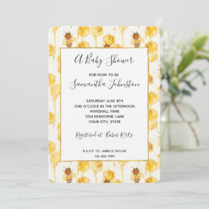 Goldgelbe Honigbienen Baby Shower Einladung