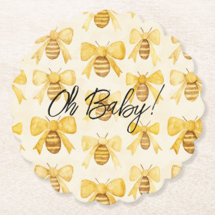 Goldgelbe Honigbienen Bögen Baby-Party Untersetzer