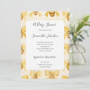 Goldgelbe Honigbienen Honigwaben Baby Shower Einladung