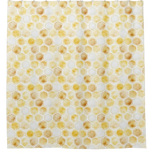 Goldgelbe Honigwabe Duschvorhang (Vorderseite)