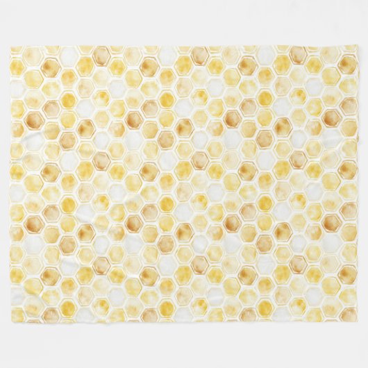 Goldgelbe Honigwabe Fleecedecke (Vorderseite (Horizontal))