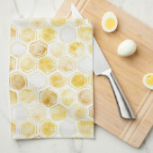 Goldgelbe Honigwabe Geschirrtuch (Viertel Falte)