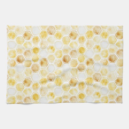 Goldgelbe Honigwabe Geschirrtuch (Horizontal)