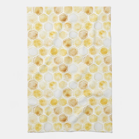 Goldgelbe Honigwabe Geschirrtuch (Vertikal)