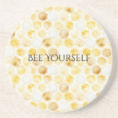 Goldgelbe Honigwabe Getränkeuntersetzer (Vorne)