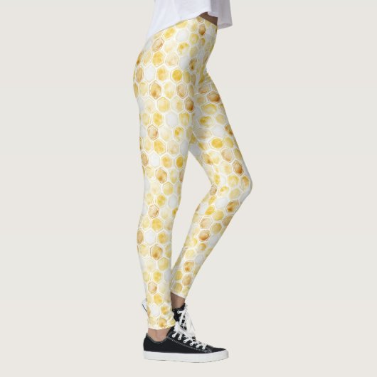 Goldgelbe Honigwabe Leggings (Rechts)