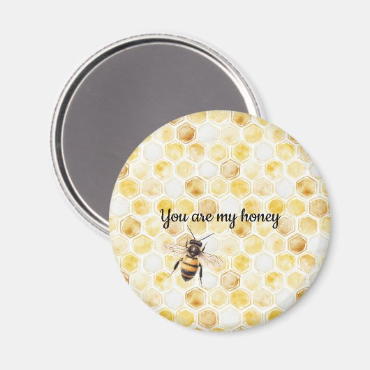 Goldgelbe Honigwabe Magnet (Vorderseite/Rückseite)