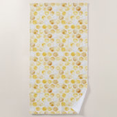Goldgelbe Honigwabe Strandtuch (Vorderseite)