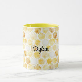 Goldgelbe Honigwabe Tasse