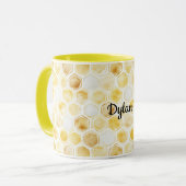 Goldgelbe Honigwabe Tasse (Vorderseite Links)