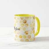 Goldgelbe Honigwabe Tasse (VorderseiteRechts)