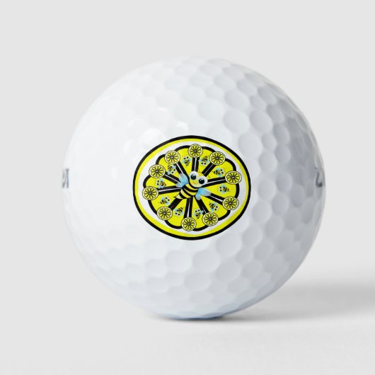 Goldgelbe Hummelone Golfball (Vorderseite)