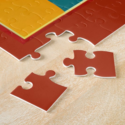 Goldgelbe, orangefarbene Postkartenstil Puzzle (Seite)