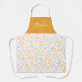 Goldgelbe Polka-Dot-Muster Personalisiert Mama Schürze (Vorderseite)