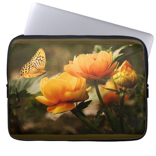 Goldgelbe Schmetterling Laptopschutzhülle (Vorderseite)