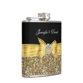 Goldgelbe schwarze Diamant-Hochzeitseife-Verlobung Flachmann (Rechts)