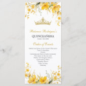 Goldgelbe Tiara Floral Quinceañera Programm (Vorderseite)
