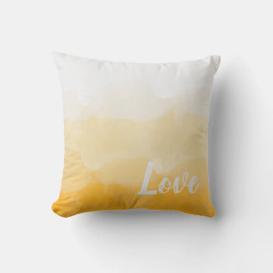 Goldgelbe Wasserfarbe Liebe Kissen