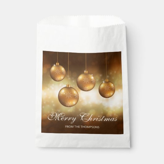 goldgelbe Weihnachtsbaumchen mit eigenem Text Geschenktütchen (Vorderseite)