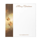 goldgelbe Weihnachtsbaumchen mit eigenem Text Notizblock (Vorderseite)
