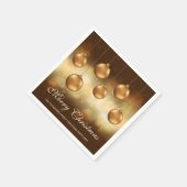 goldgelbe Weihnachtsbaumchen mit eigenem Text Serviette (Ecke)