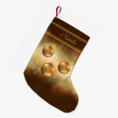 Goldgelbe Weihnachtsbaumchen mit Individuelle Name Kleiner Weihnachtsstrumpf (Vorderansicht (hängend))