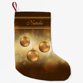 Goldgelbe Weihnachtsbaumchen mit Individuelle Name Kleiner Weihnachtsstrumpf