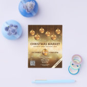 Goldgelbe Weihnachtskugeln - Weihnachtsmarkt Flyer (Einzeln)
