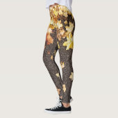 Goldgelber Ahorn verlasse Herbstasphaltsstraße Leggings (Links)