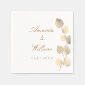 Goldgelber Eukalyptus-Weiß Serviette (Vorderseite)