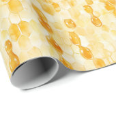 Goldgelber Honig-Geburtstag Geschenkpapier (Rolleneckpunkt)