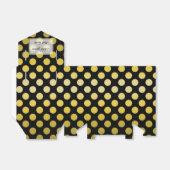 Goldgelber Polka-Dot auf schwarz Geschenkschachtel (Ungefaltet)