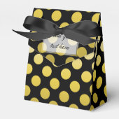 Goldgelber Polka-Dot auf schwarz Geschenkschachtel (Vorderseite)
