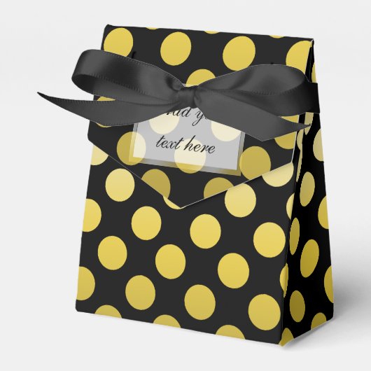 Goldgelber Polka-Dot auf schwarz Geschenkschachtel (Vorderseite)