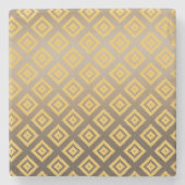 Goldgelber Stammes- Azteke Steinuntersetzer (Vorderseite)