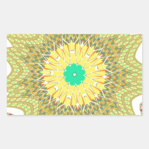 Goldgelbes afrikanisches ethnisches Stammesmuster  Rechteckiger Aufkleber