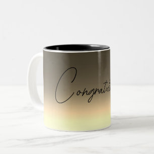 Goldgelbes Beige Ombre-Verlauf Zweifarbige Tasse