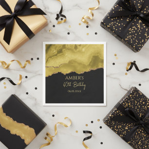 Goldgelbes Gold-Glitter-Watercolor-Abstrakt  Serviette