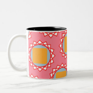 Goldgelbes Quadratmuster Zweifarbige Tasse