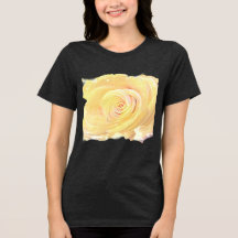 Goldgelbes Rosen-Kohle-Schwarz-T-Shirt