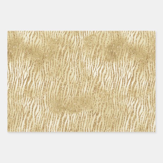 Goldgelbes weißes Ombre Zebra Geschenkpapier Set (Vorderseite 3)