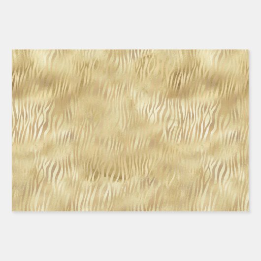Goldgelbes weißes Ombre Zebra Geschenkpapier Set (Vorderseite 2)